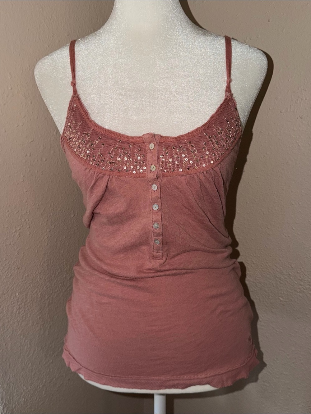 Vintage Y2K Abercrombie & Fitch 2000s Henley Cami Tank Top